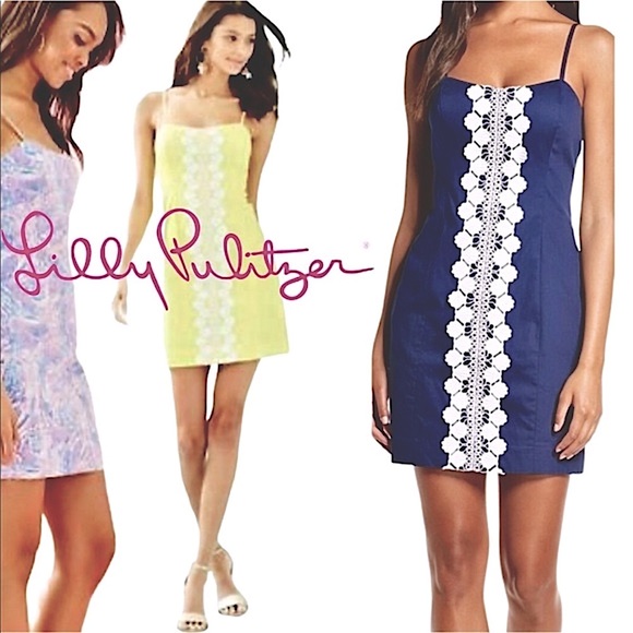 Lilly Pulitzer Dresses & Skirts - Lilly Pulitzer Navy Stretch Brocade Shift Mini NWT